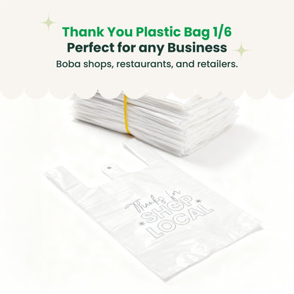 Thank You Plastic Bags Wholesale | Takeout Bags for Restaurants & Retail | 1000 pcs