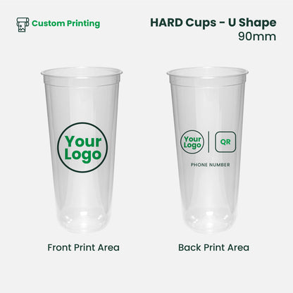 Custom Printing | U-Shape Plastic Hard Cups | 90mm