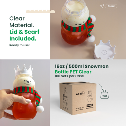 Christmas Snowman Bottle – 100 Sets (500ml / 16.9oz)